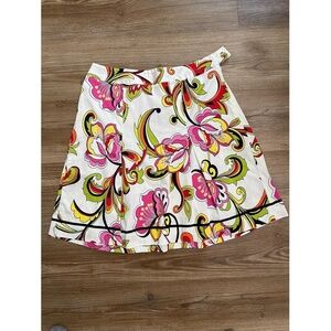 Vintage GRACE ELEMENTS Vibrant Floral Colorful Pleated Skirt Size 8